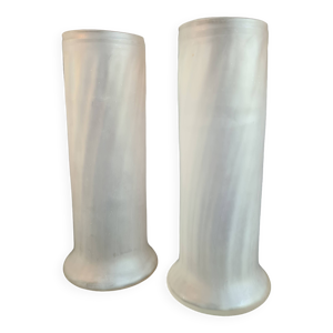 Joli Paire de Vase cylindrique - verre art