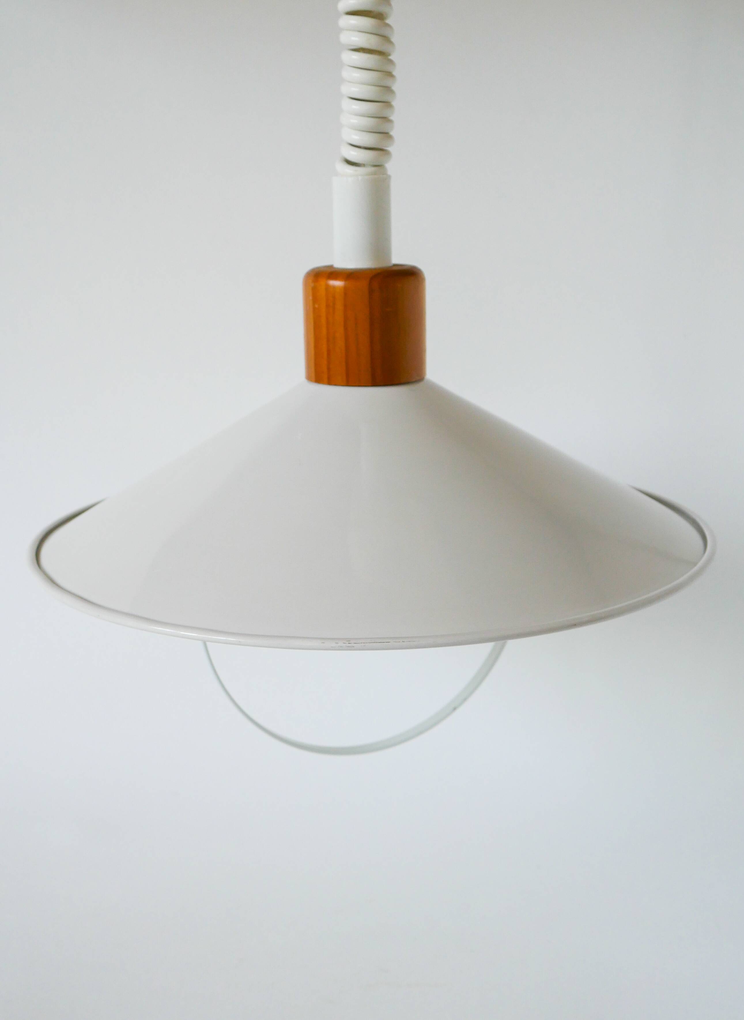 Metal and pine pendant light, Design, 1980
