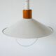 Metal and pine pendant light, Design, 1980