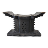 Ancien Tabouret Africain Ashanti en bois massif noir - Ghana