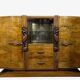 Sideboard in a row, Art Deco period, in walnut.
