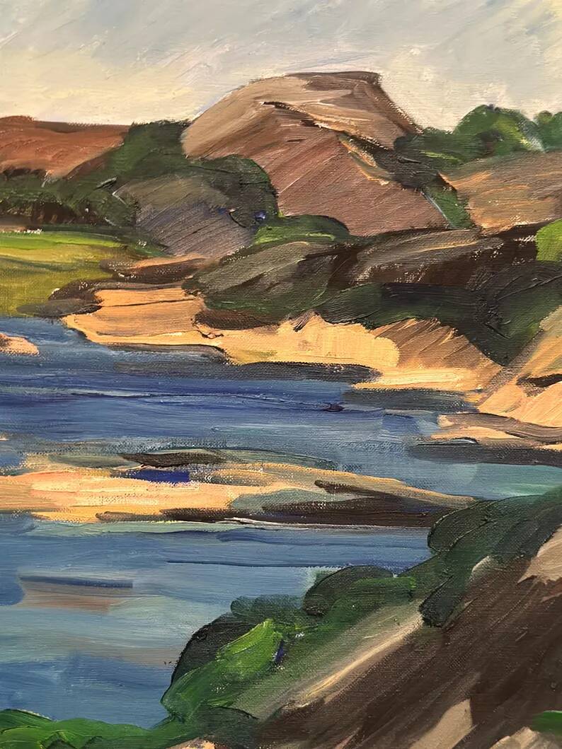 Original Swedish Oil on Canvas - "Lake" by Kersti Flyckt - Signed - Vintage and Framed - 79 × 66 cm (31.1 in × 26 in)