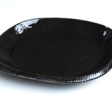 Empty pocket or wall plate in black ceramic by Marcel Giraud