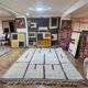Moroccan Berber rug, cream wool with purple graphic patterns, 300x200 cm.