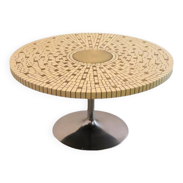 Table ronde mozaiektafel avec tulpvoet 'Schwalingen'