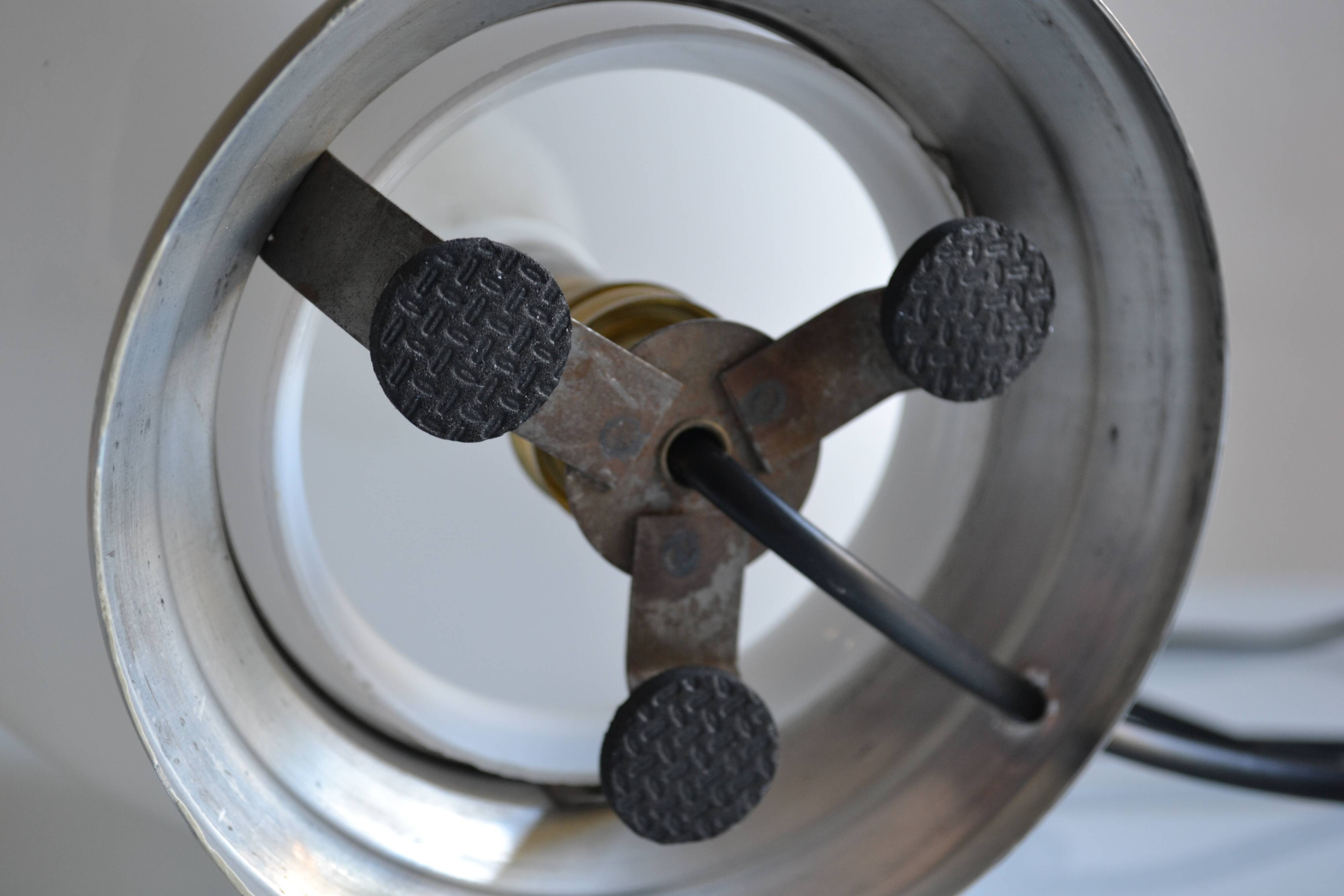 Art Deco table lamp with white opaline glass globe