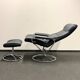 Chaise Stressless Ekornes avec pouf - Cadre chromé (années 1970) (prix pour une)
