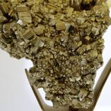 Mid-century table lamp in pyrite stone - original shade