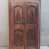 Anciennes portes de placard, bibliothèque murale en hêtre (1)