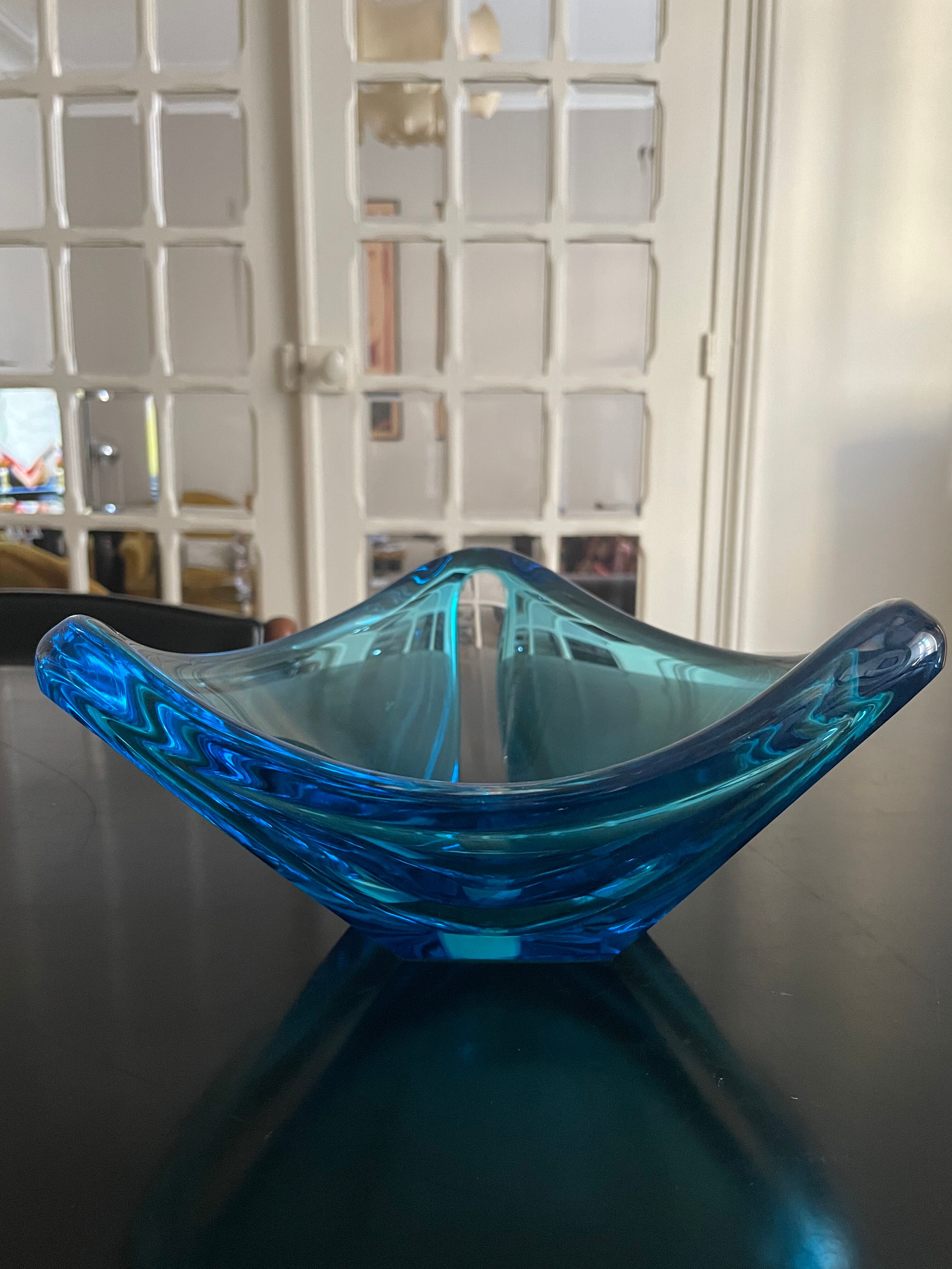 Empty blue crystal pocket