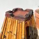 Vintage rattan umbrella stand, colonial style 1930s - Vintage rattan planter