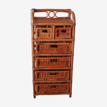 Rattan chest of drawers