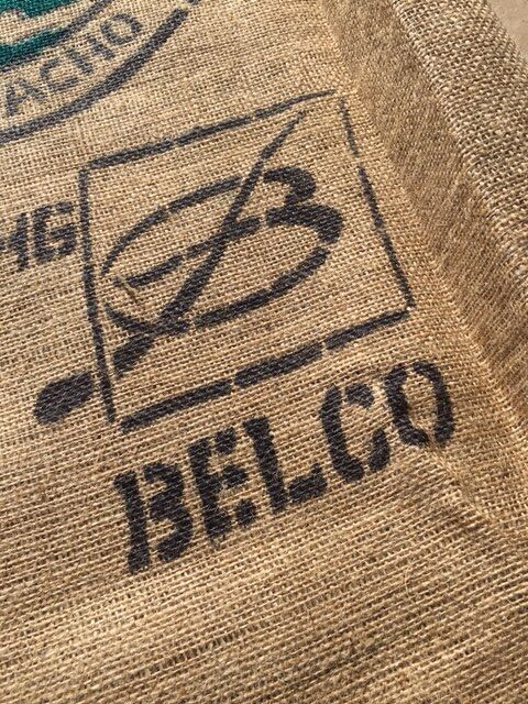 Coffee in burlap bag ma