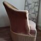 Fauteuil crapaud en velours beige
