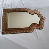 Mirror old brass wool frame oriental style 30x48cm