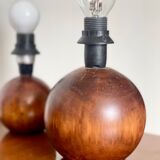 3 wooden ball lamp bases.