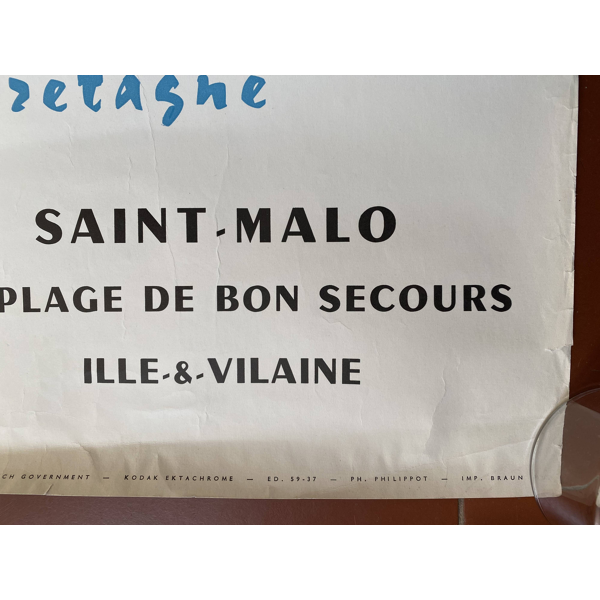 Original Tourist Poster The Beaches Of Brittany Saint Malo 62x100cm 1959 Selency Original Tourist Poster The Beaches Of Brittany Saint Malo 62x100cm 1959 Selency