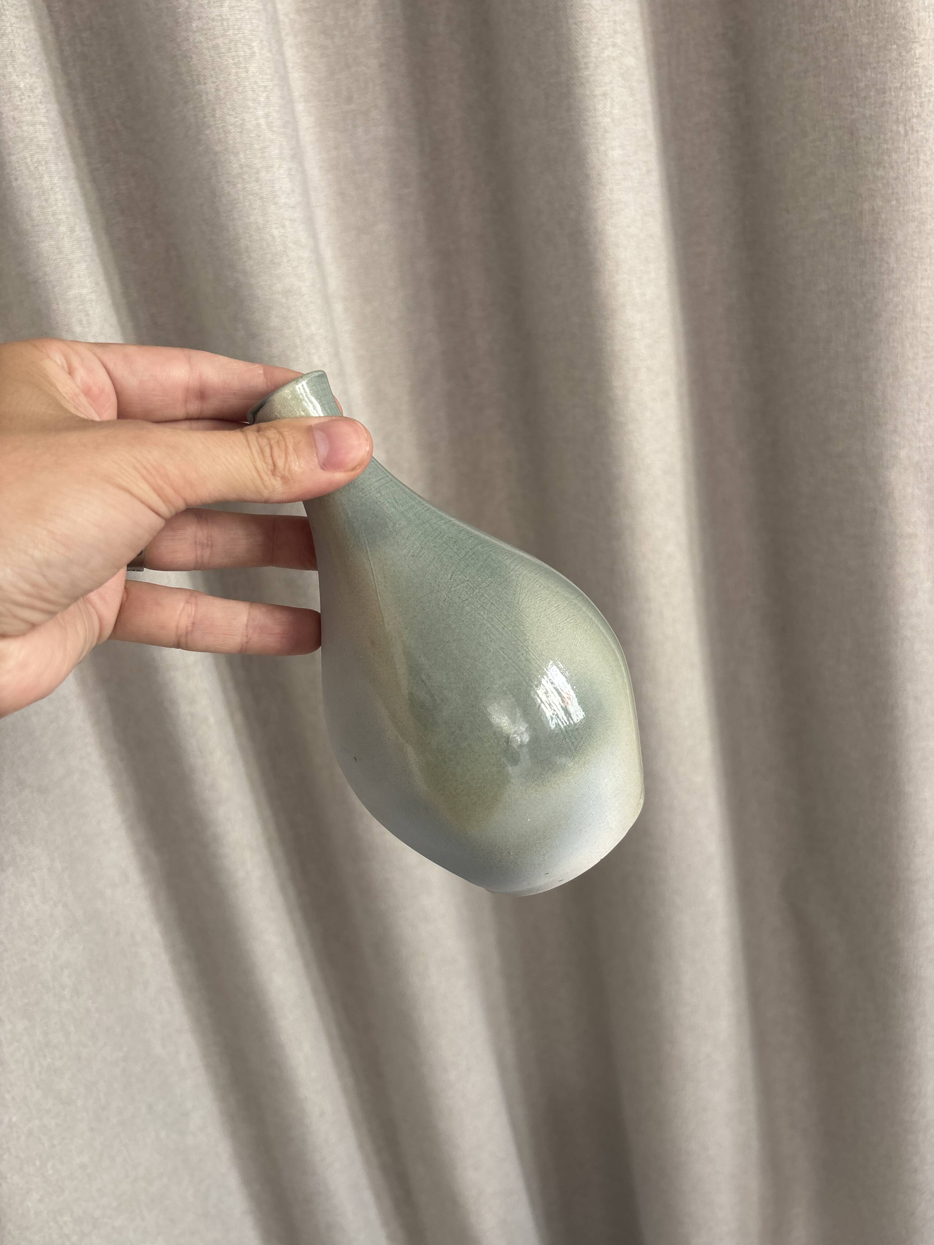 Small vintage vase in glazed ceramic