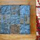 Vintage coffee table in solid oak and slate – Press screw base