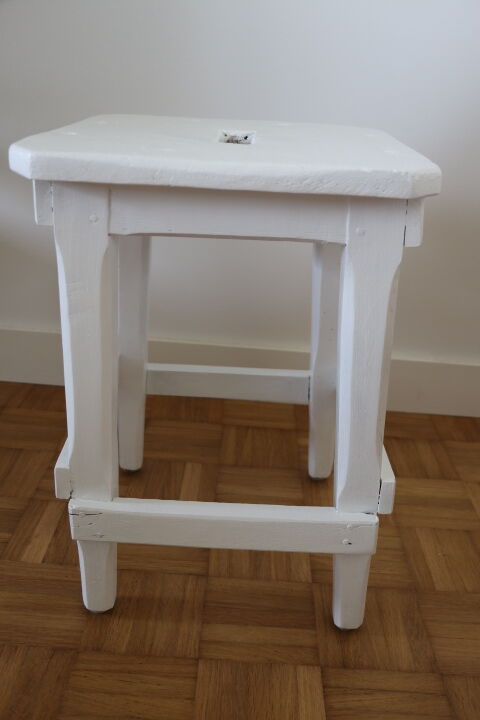 Handcrafted white oak stool