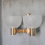 vintage wall light, golden metal and bubbled glass wall sconce, lighting, decor