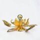Applique fleur vintage en métal doré à la feuille d'or