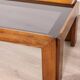 Table vintage années 70 en bois et verre design afra e tobia scarpa
