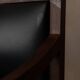 Vintage wooden armchair in black leatherette, Scandinavian style