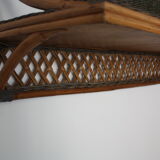 Vintage rattan wall shelf