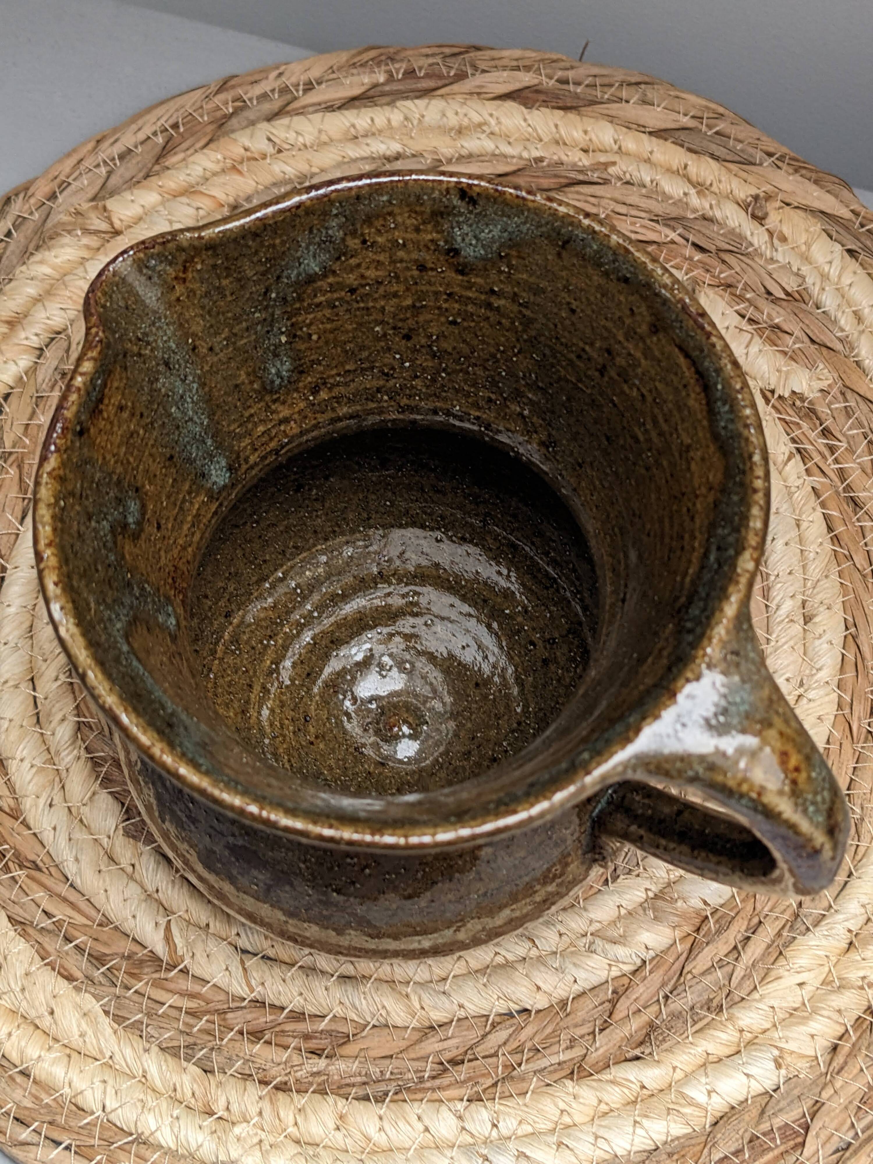 Pyrite stoneware pitcher vase