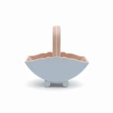 Vintage pink and blue ceramic basket vase