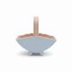 Vintage pink and blue ceramic basket vase