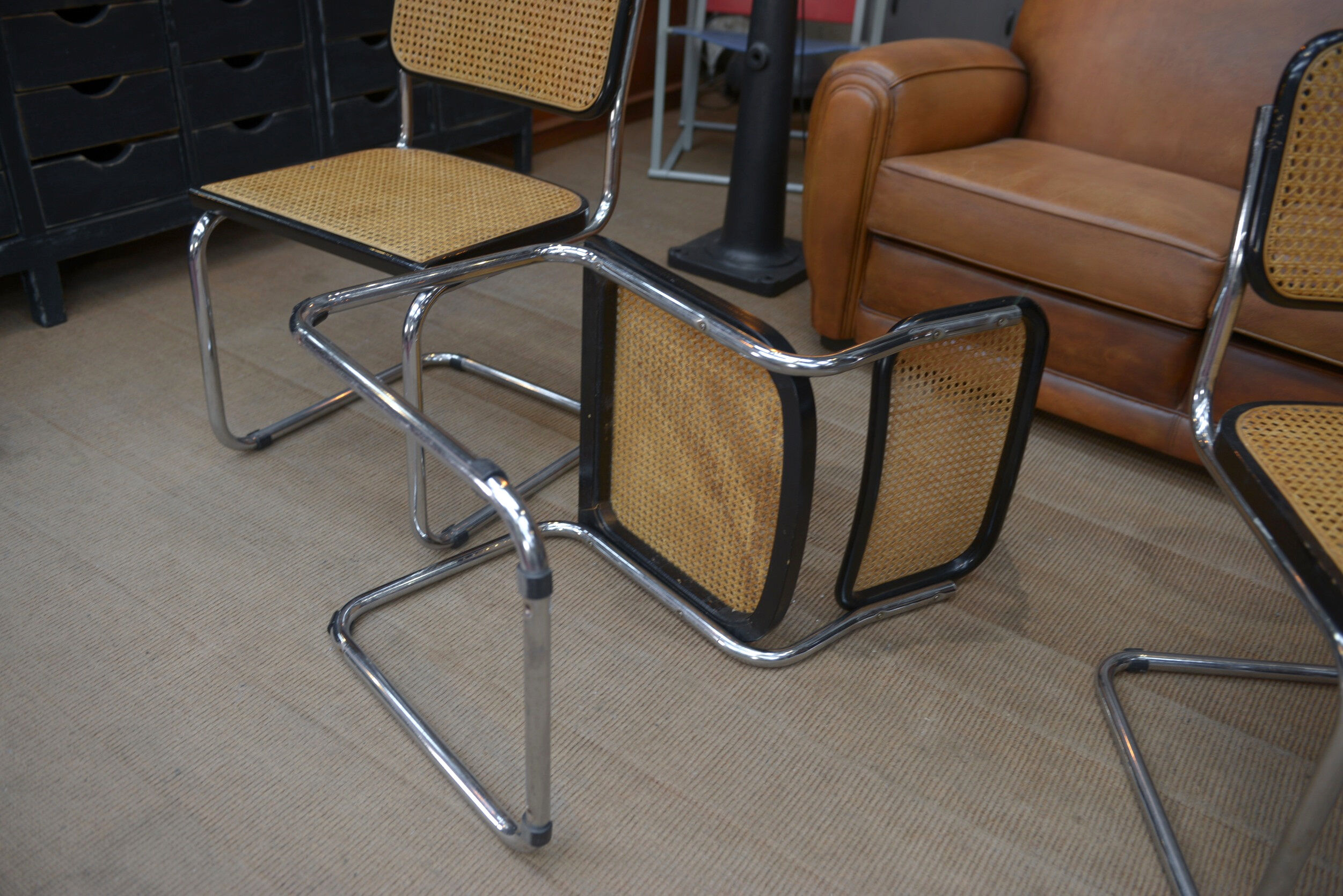 Lot de 4 Chaises Model B32 Cesca  Marcel Breuer 1970s