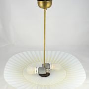 Hanging lamp glass and brass  60s vintage