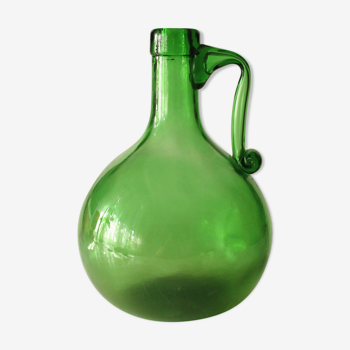 Dame Jeanne verte 5 litres, avec poignée, millésime des années 1970