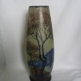 Vase au décor peint signé Jem Joseph Mure