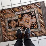 Tapis ancien de prière Baloutche fait main 66x104 cm en laine - 1C1045