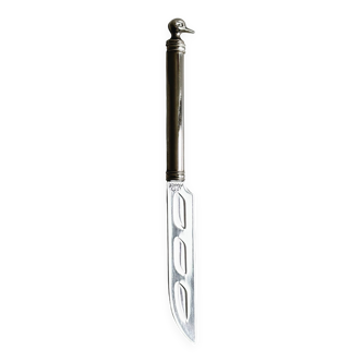 Stainless steel foie gras knife, duck decor handle