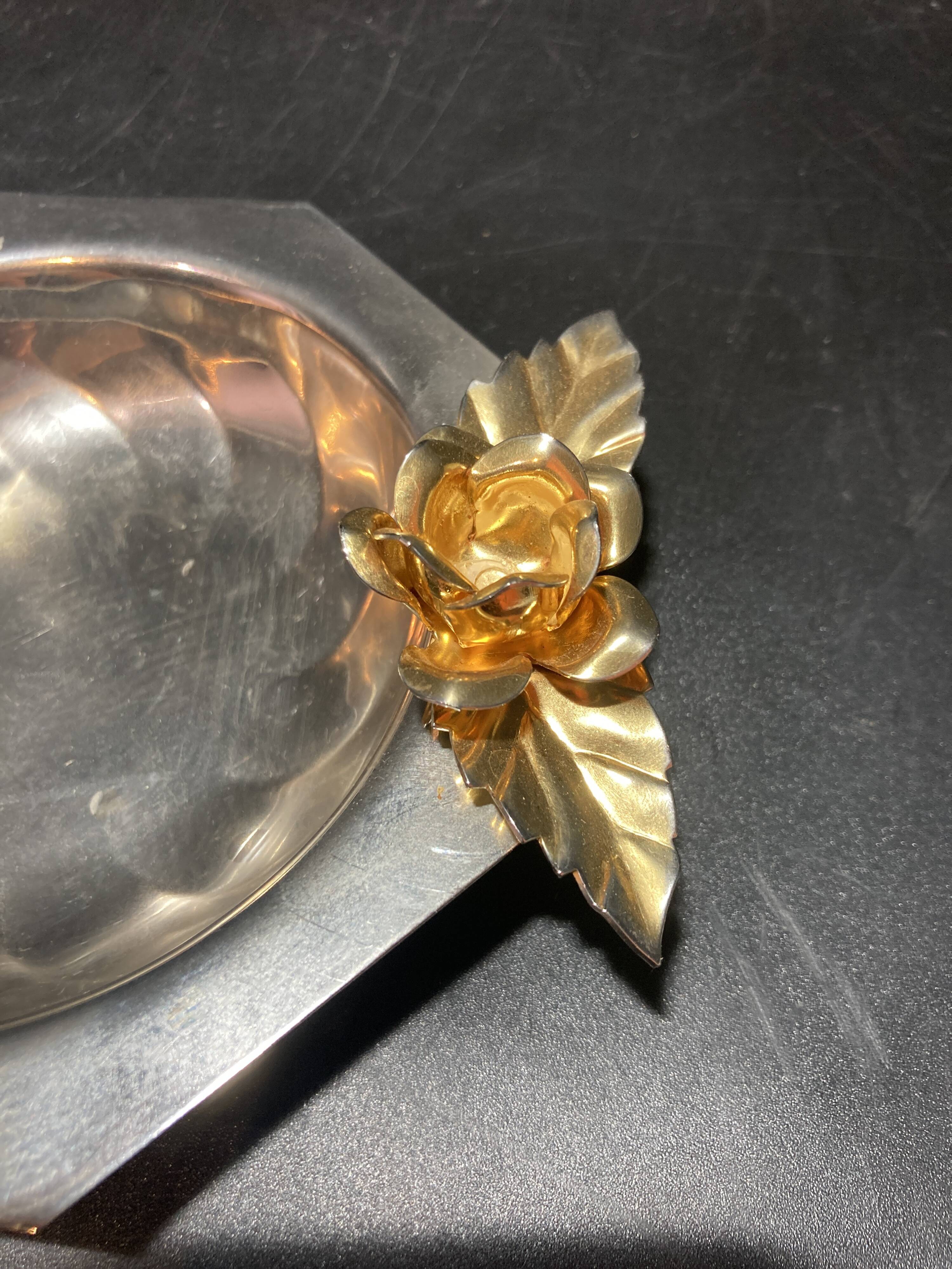 Vide poche en métal argenté