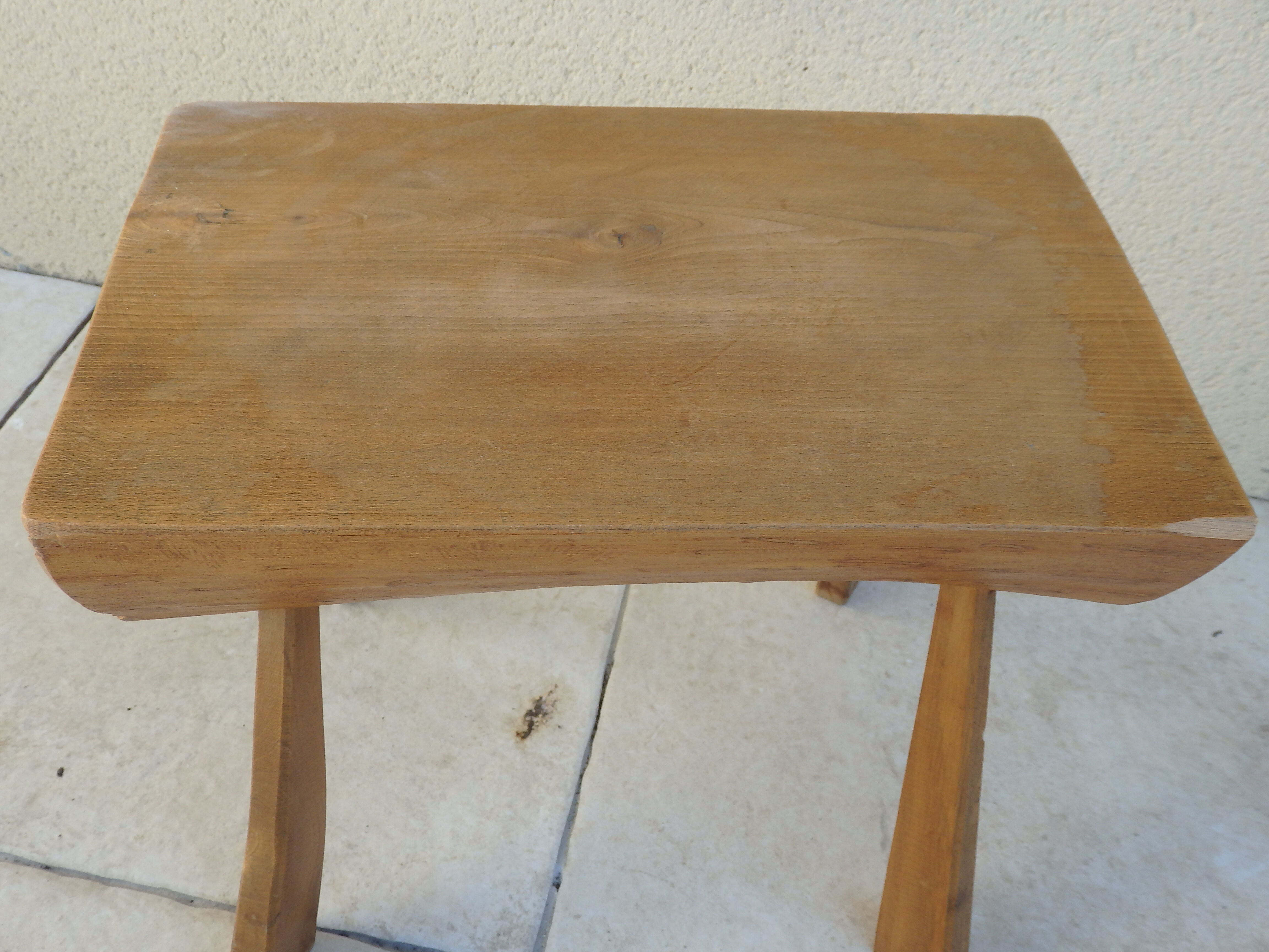 Vintage stool raw wood