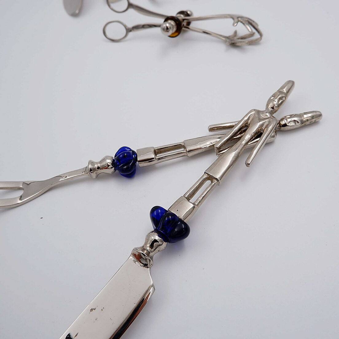 9-piece glass flower cutlery set