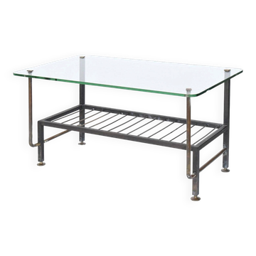 Table basse en métal et plateau verre