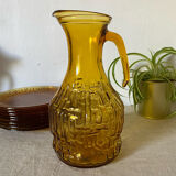 Amber glass pitcher 70s