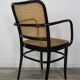 Fauteuil 811 design Josef Hoffmann en bois courbé noir et cannage