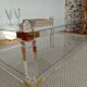 Table XL Laiton massif et Plexiglas-Style Jansen 1970