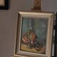 Framed oil on canvas – Still life with lamp, Yvonne Sellier