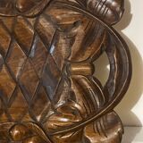 Basket or Pocket Emptying from the 1950s in Carved Wood signed A. Bouchez
