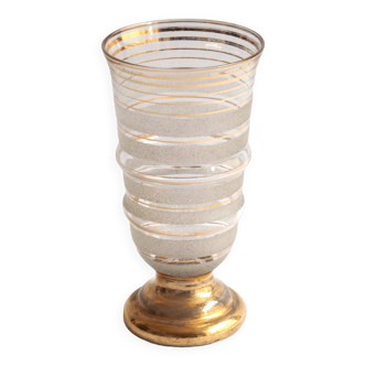 Vase verre et or années 1940