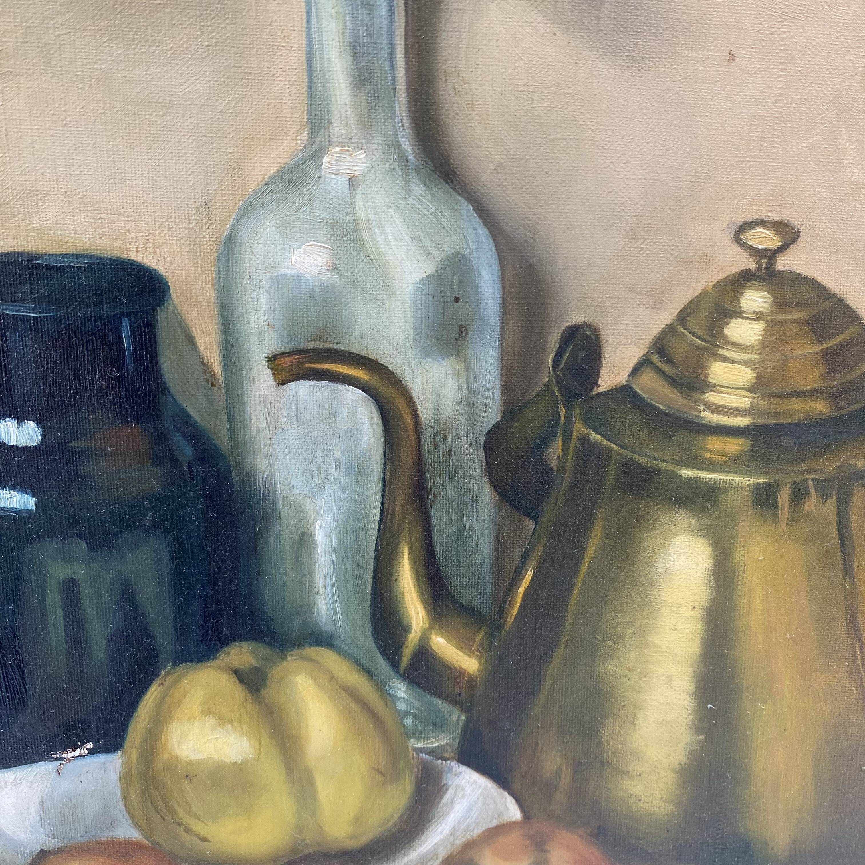 Old oil on canvas still life
