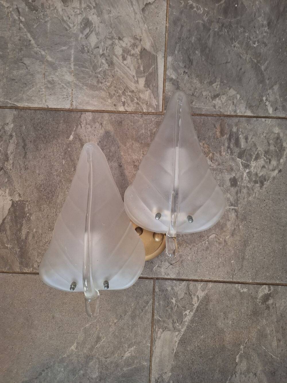 Antique Murano Double Wall Sconces Pair